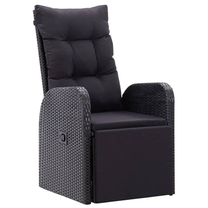 Set da Pranzo da Giardino 11 pz con Cuscini in Polyrattan Nero | homemem39