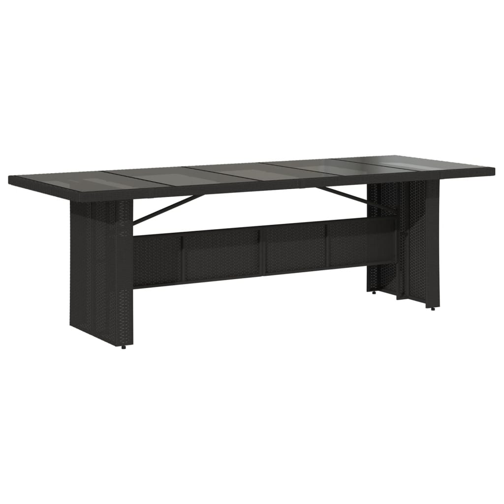Set da Pranzo da Giardino 9 pz con Cuscini Nero in Polyrattan | homemem39