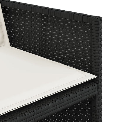 Set da Pranzo da Giardino 5 pz Nero con Cuscini in Polyrattan | homemem39