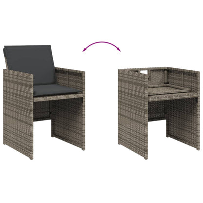 Set da Pranzo da Giardino 5 pz con Cuscini in Polyrattan Grigio | homemem39