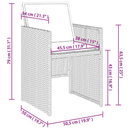 Set da Pranzo da Giardino 5 pz con Cuscini in Polyrattan Grigio | homemem39