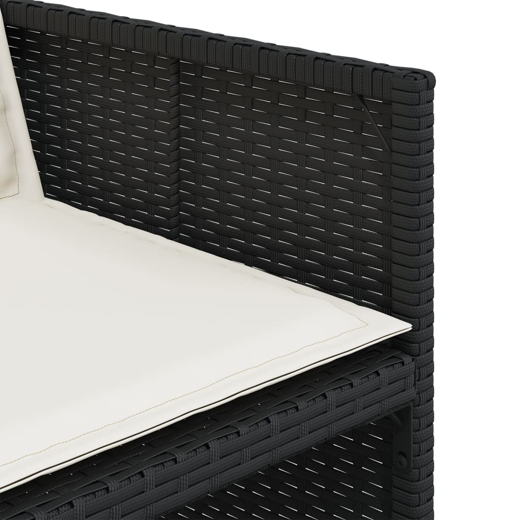 Set da Pranzo da Giardino 5 pz Nero con Cuscini in Polyrattan | homemem39