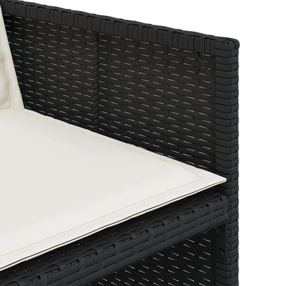 Set da Pranzo da Giardino 5 pz Nero con Cuscini in Polyrattan | homemem39
