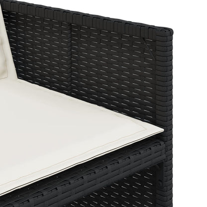 Set da Pranzo da Giardino 7 pz Nero con Cuscini in Polyrattan | homemem39