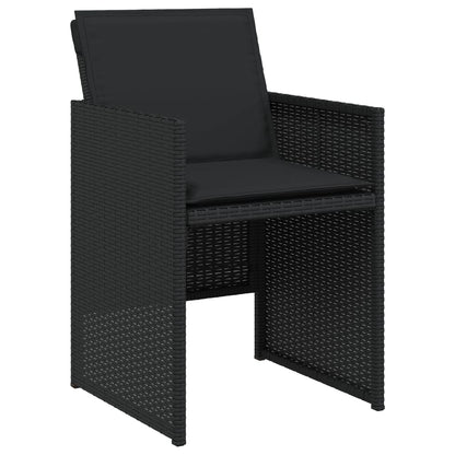 Set da Pranzo da Giardino 7 pz Nero con Cuscini in Polyrattan | homemem39