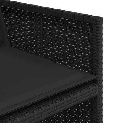 Set da Pranzo da Giardino 7 pz Nero con Cuscini in Polyrattan - homemem39