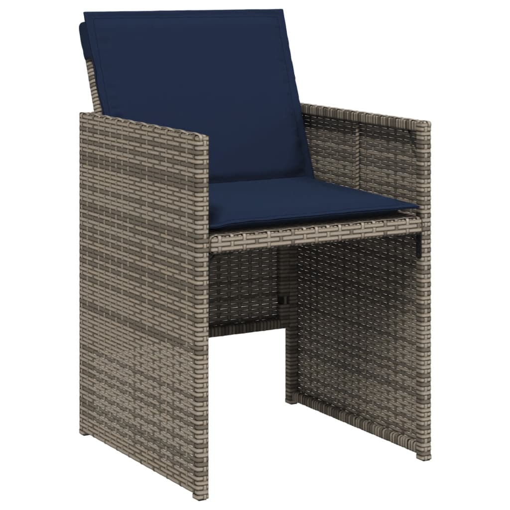 Set da pranzo da giardino da 7 pz con Cuscini in Polyrattan Grigio | homemem39