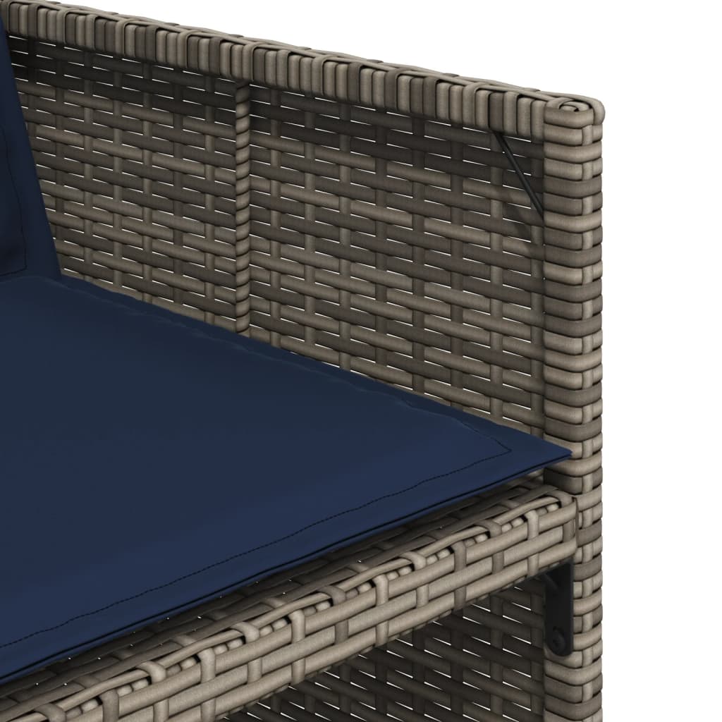 Set da pranzo da giardino da 7 pz con Cuscini in Polyrattan Grigio | homemem39