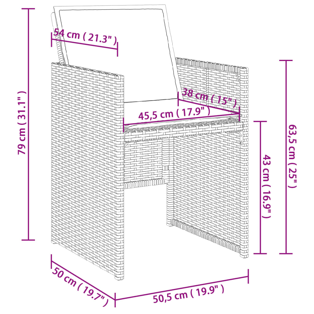 Set Pranzo da Giardino 9 pz con Cuscini Beige Misto Polyrattan | homemem39