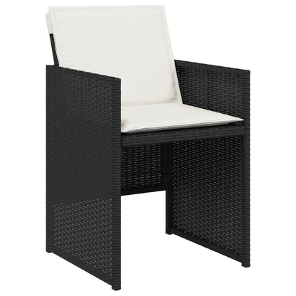 Set da Pranzo da Giardino 11 pz con Cuscini in Polyrattan Nero - homemem39
