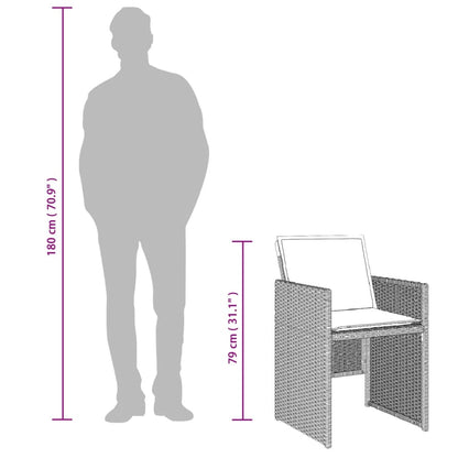 Set Pranzo Giardino 11pz con Cuscini Grigio Chiaro Polyrattan | homemem39