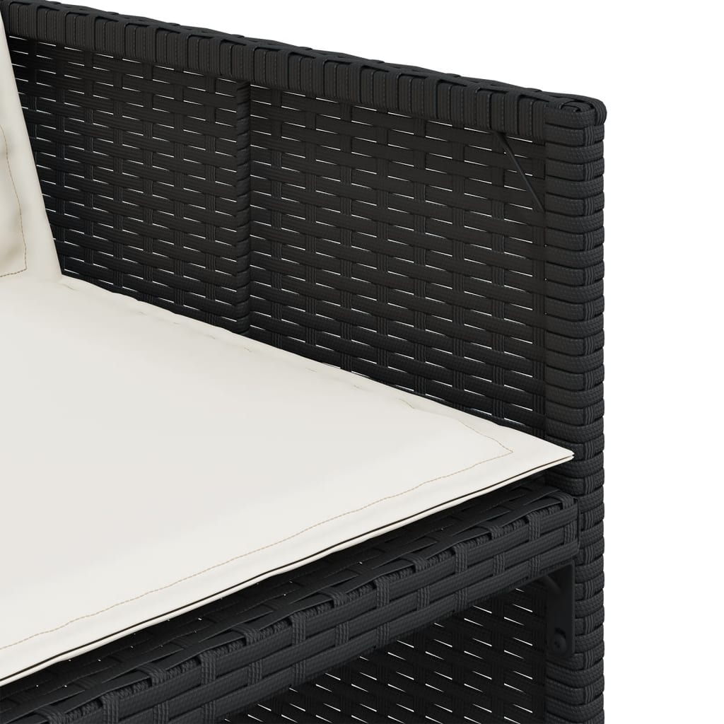 Set da Pranzo da Giardino 13pz con Cuscini Nero in Polyrattan | homemem39