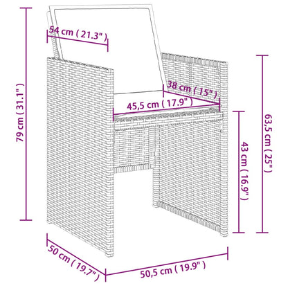 Set da Pranzo da Giardino 13pz con Cuscini Nero in Polyrattan | homemem39