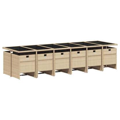 Set Pranzo da Giardino 13 pz con Cuscini Beige Misto Polyrattan | homemem39