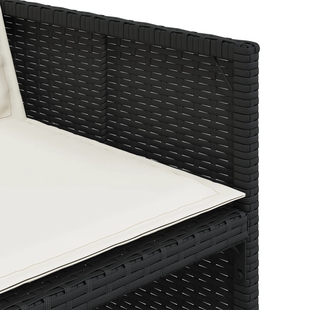 Set da Pranzo da Giardino 13pz con Cuscini Nero in Polyrattan | homemem39