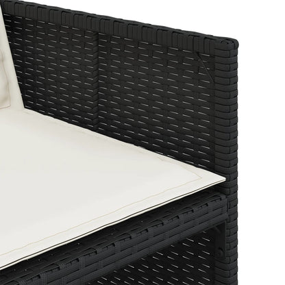 Set da Pranzo da Giardino 13pz con Cuscini Nero in Polyrattan | homemem39