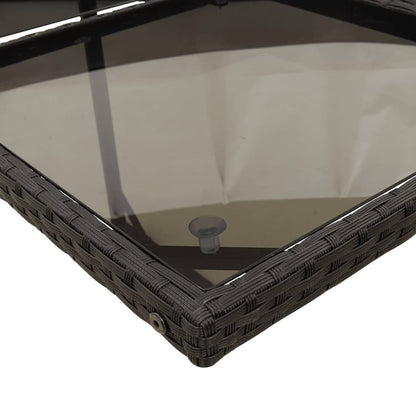 Set da Pranzo da Giardino 9 pz con Cuscini Nero in Polyrattan | homemem39