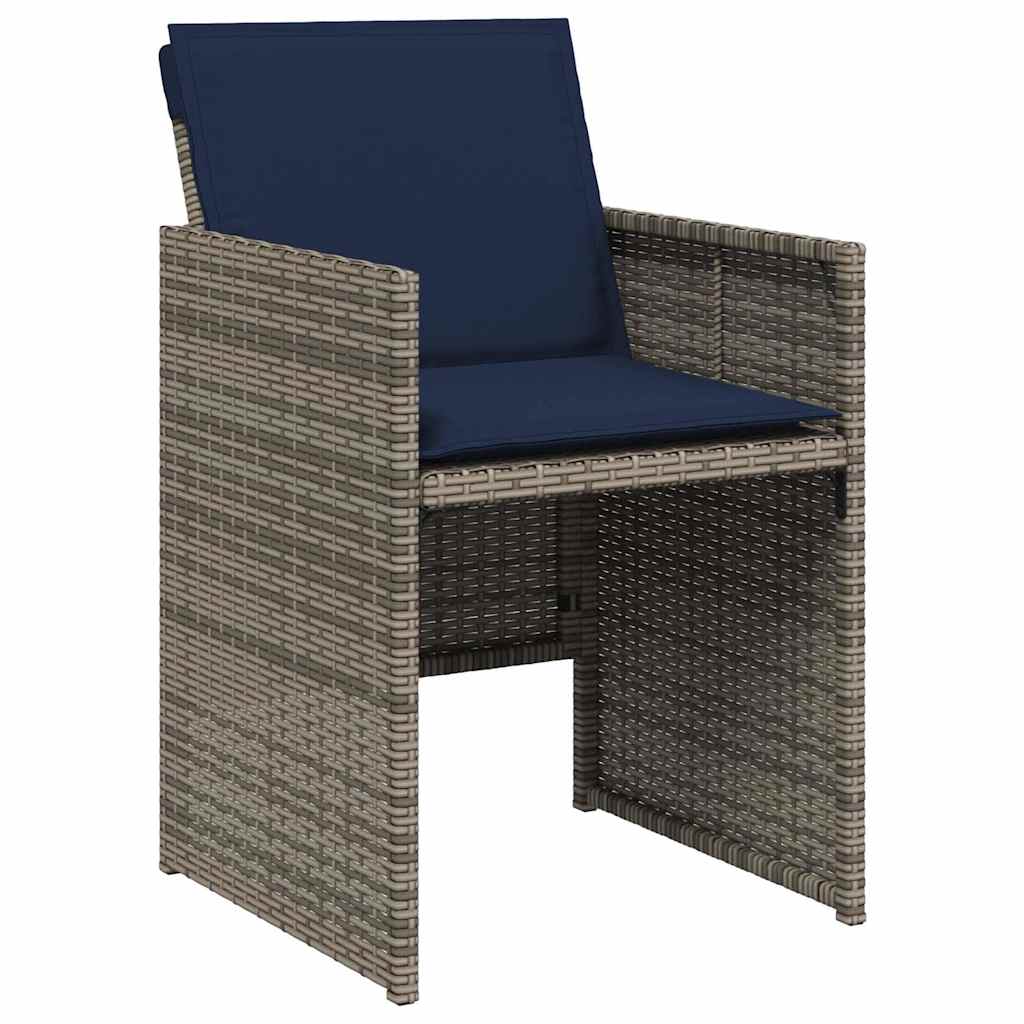 Set da pranzo da giardino da 11 pz con Cuscini in Polyrattan Grigio | homemem39