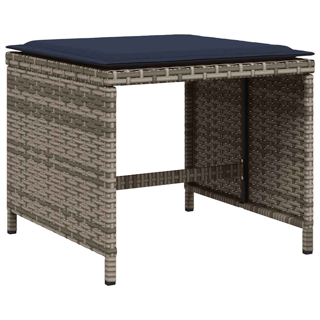 Set da pranzo da giardino da 11 pz con Cuscini in Polyrattan Grigio | homemem39