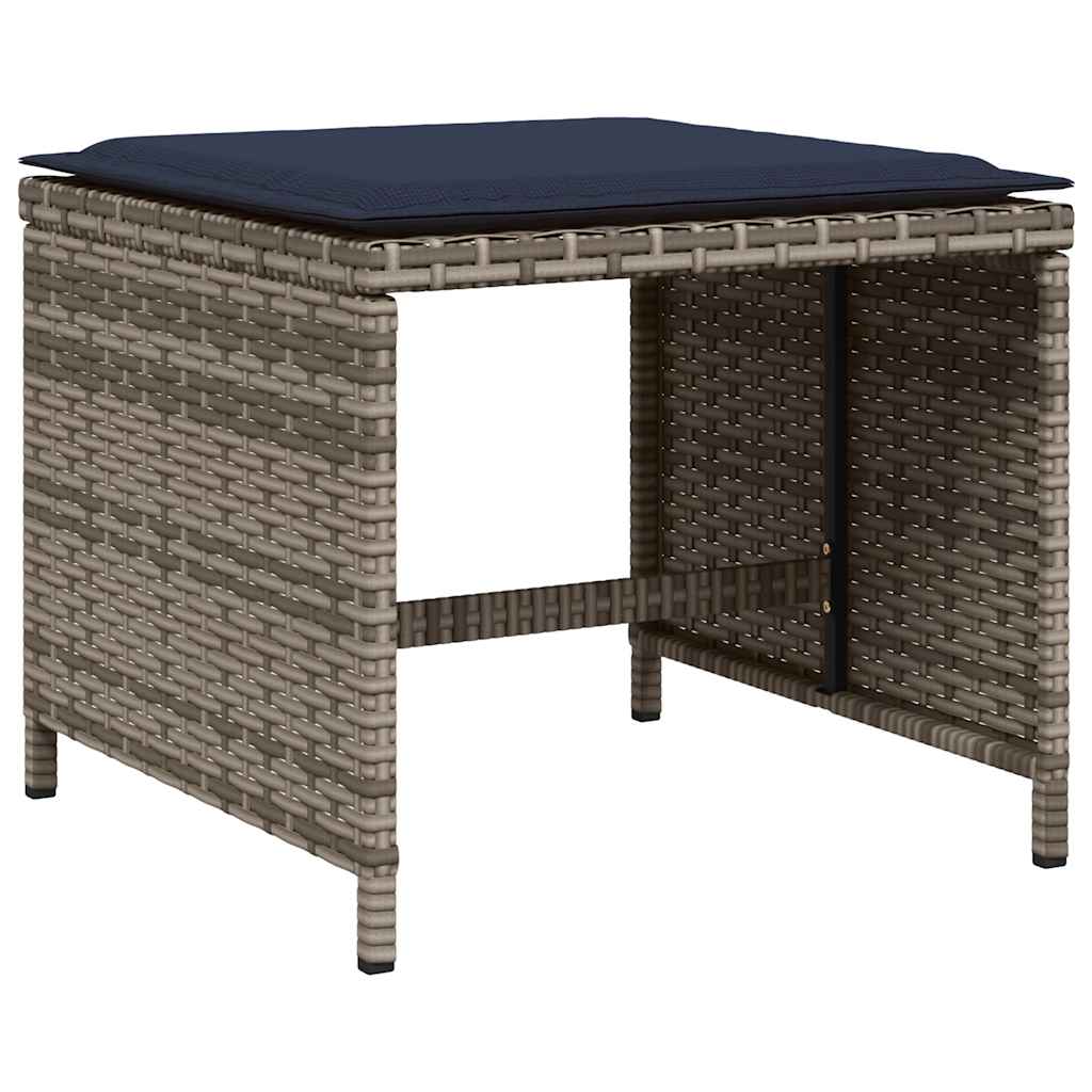 Set da pranzo da giardino da 11 pz con Cuscini in Polyrattan Grigio | homemem39