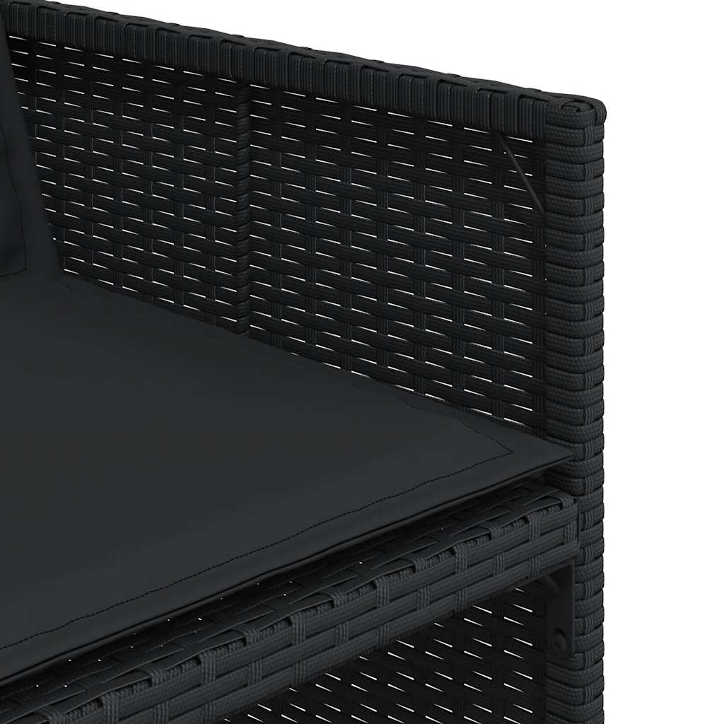 Set da Pranzo da Giardino 13pz con Cuscini Nero in Polyrattan | homemem39