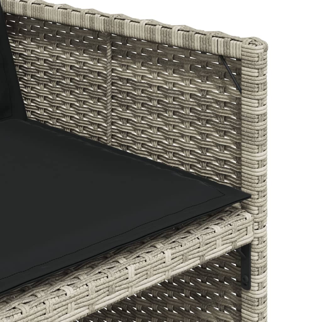 Set da Pranzo da Giardino 13pz con Cuscini Grigio in Polyrattan | homemem39