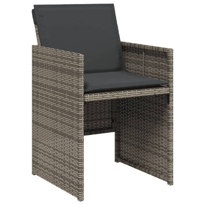 Set da Pranzo da Giardino 13pz con Cuscini Grigio in Polyrattan | homemem39
