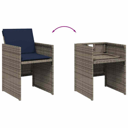 Set da pranzo da giardino da 13 pz con Cuscini in Polyrattan Grigio | homemem39