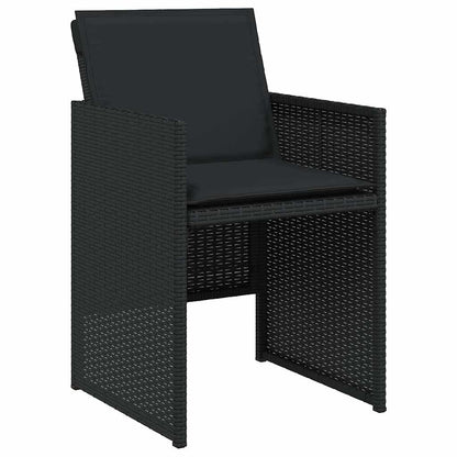 Set da Pranzo da Giardino 15 pz con Cuscini Nero in Polyrattan | homemem39