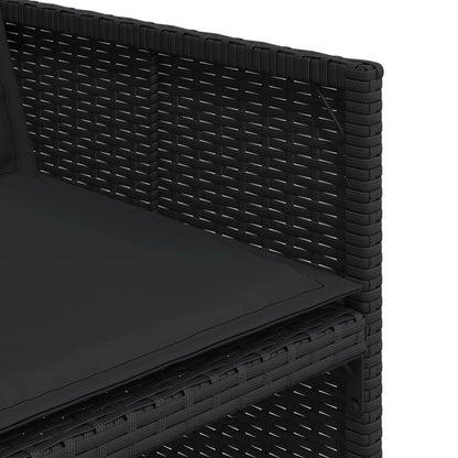 Set da Pranzo da Giardino 15 pz con Cuscini Nero in Polyrattan - homemem39