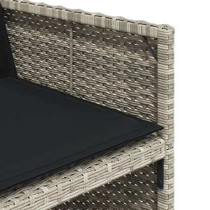 Set da Pranzo da Giardino 15 pz con Cuscini Grigio Polyrattan | homemem39