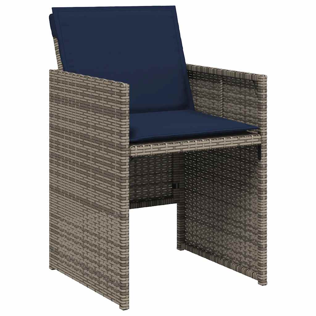 Set da pranzo da giardino da 15 pz con Cuscini in Polyrattan Grigio | homemem39