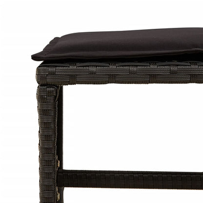 Set da Pranzo da Giardino 17 pz con Cuscini Nero in Polyrattan | homemem39