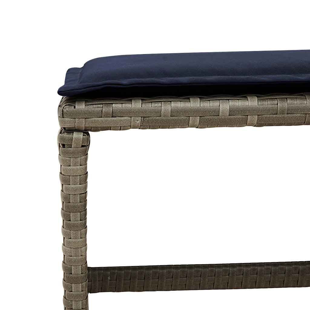Set da pranzo da giardino da 17 pz con Cuscini in Polyrattan Grigio