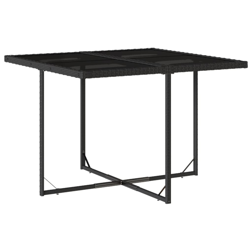 Set da Pranzo da Giardino 9 pz con Cuscini Nero in Polyrattan - homemem39