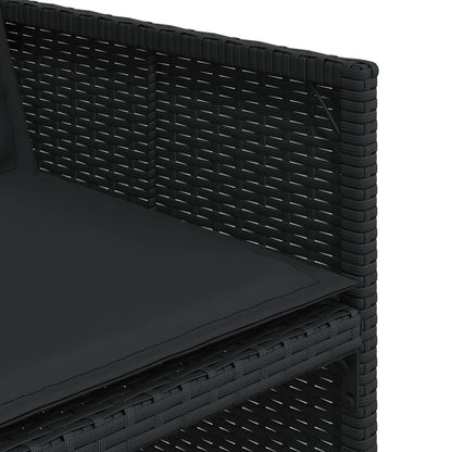 Set da Pranzo da Giardino 9 pz con Cuscini Nero in Polyrattan - homemem39