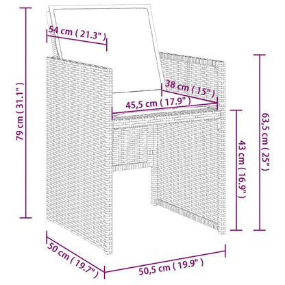 Set da Pranzo da Giardino 9 pz con Cuscini Beige in Polyrattan | homemem39