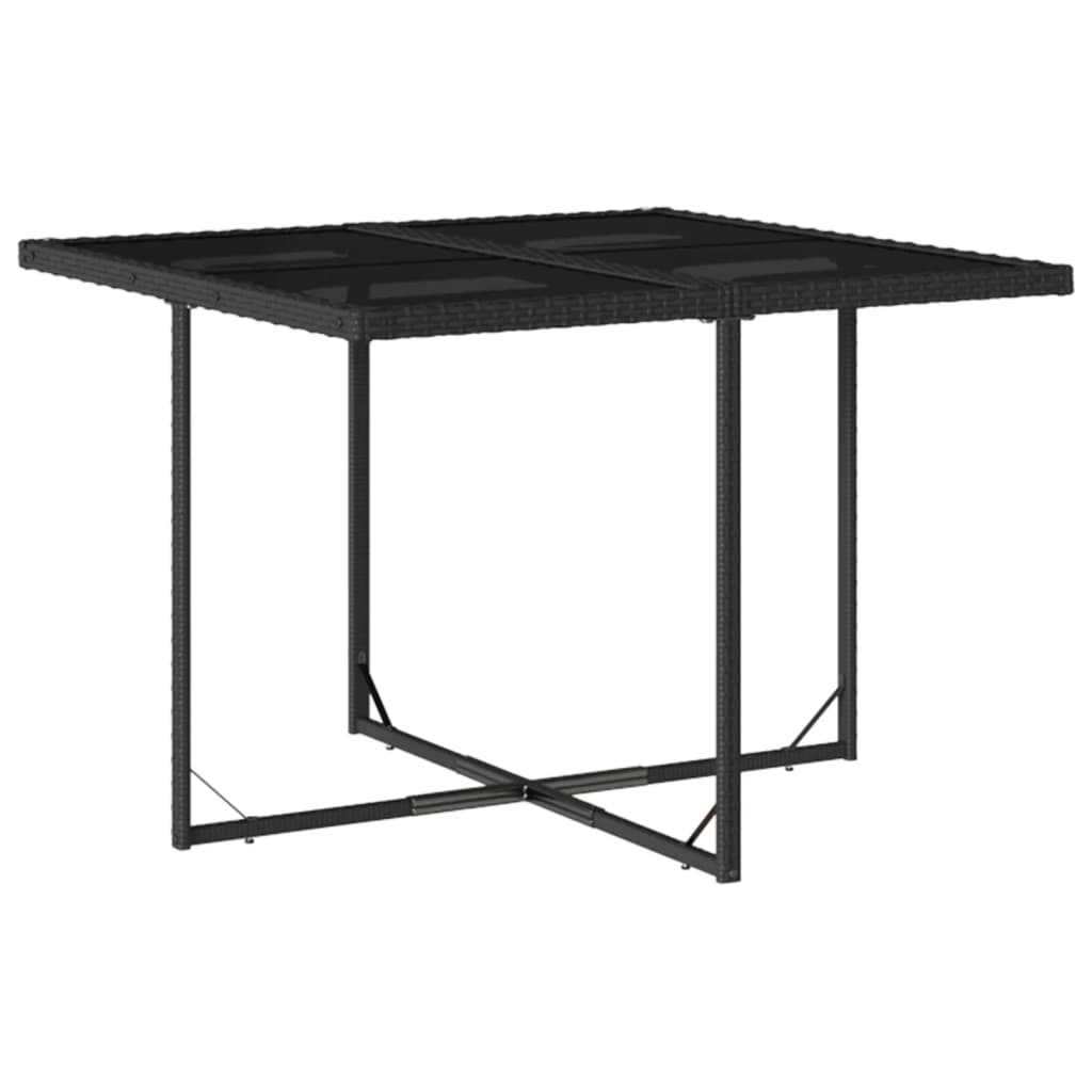 Set da Pranzo da Giardino 9 pz con Cuscini Nero in Polyrattan - homemem39