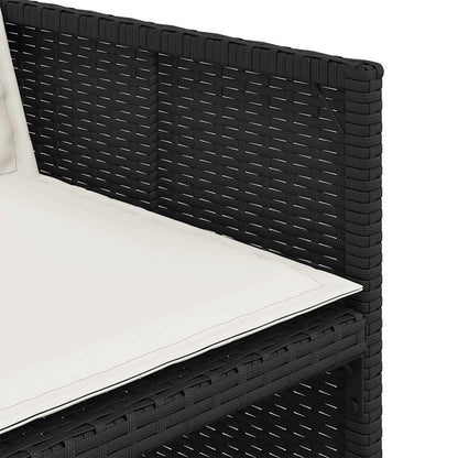 Set da Pranzo da Giardino 9 pz con Cuscini Nero in Polyrattan | homemem39