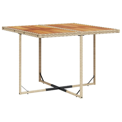 Set da Pranzo da Giardino 9 pz con Cuscini Beige in Polyrattan - homemem39