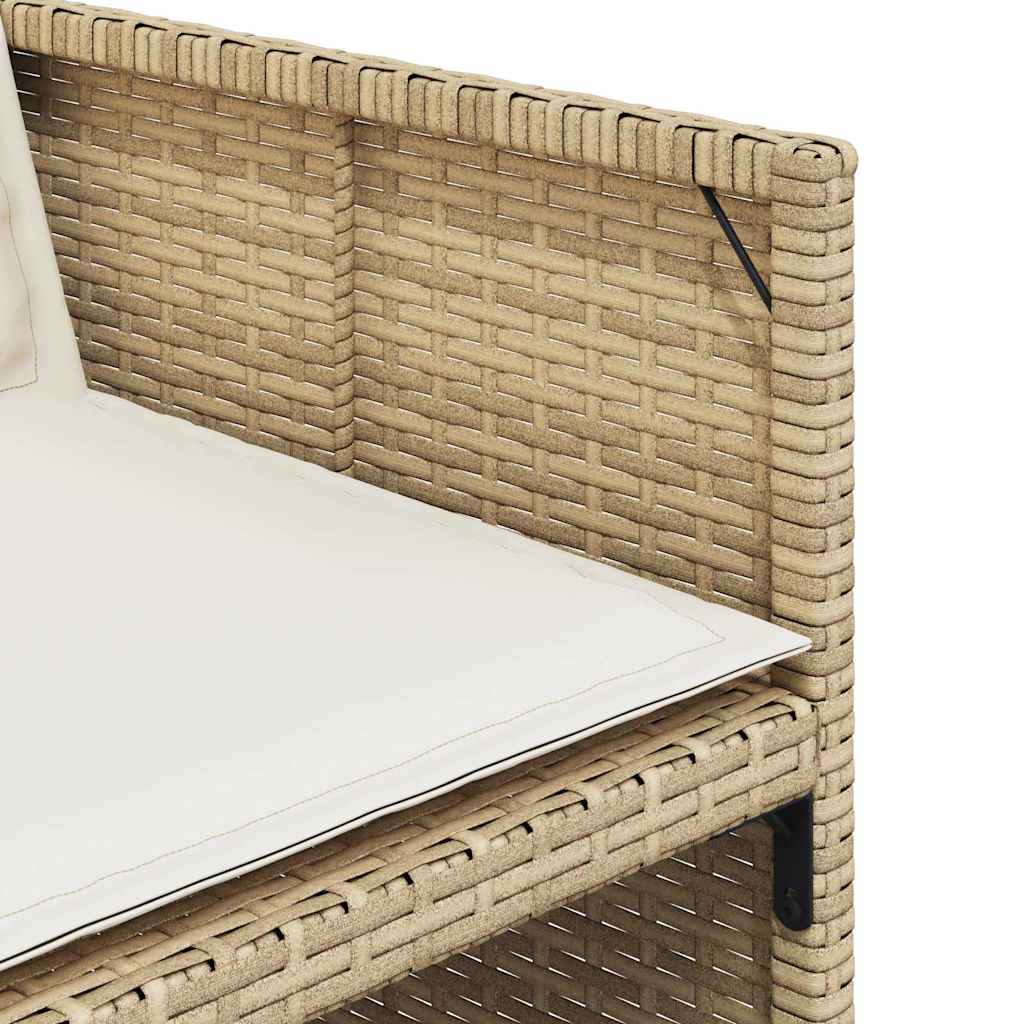 Set da Pranzo da Giardino 9 pz con Cuscini Beige in Polyrattan | homemem39