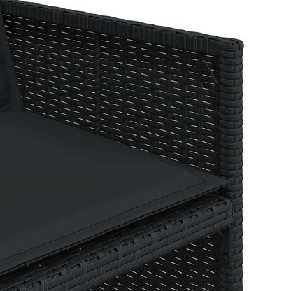 Set da Pranzo da Giardino 11 pz con Cuscini in Polyrattan Nero | homemem39
