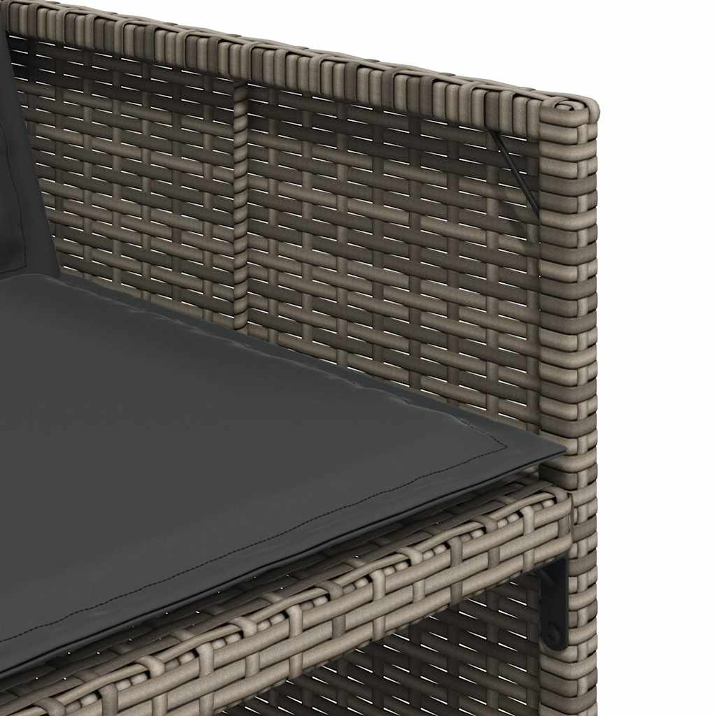 Set da Pranzo da Giardino 13pz con Cuscini Grigio in Polyrattan | homemem39
