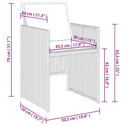 Set da Pranzo da Giardino 15 pz con Cuscini Beige in Polyrattan | homemem39