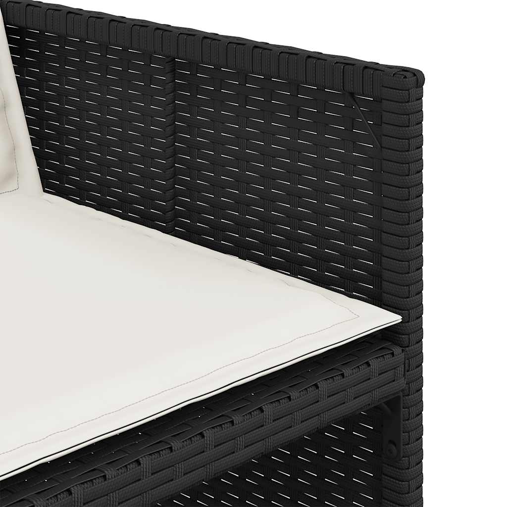 Set da Pranzo da Giardino 15 pz con Cuscini Nero in Polyrattan | homemem39