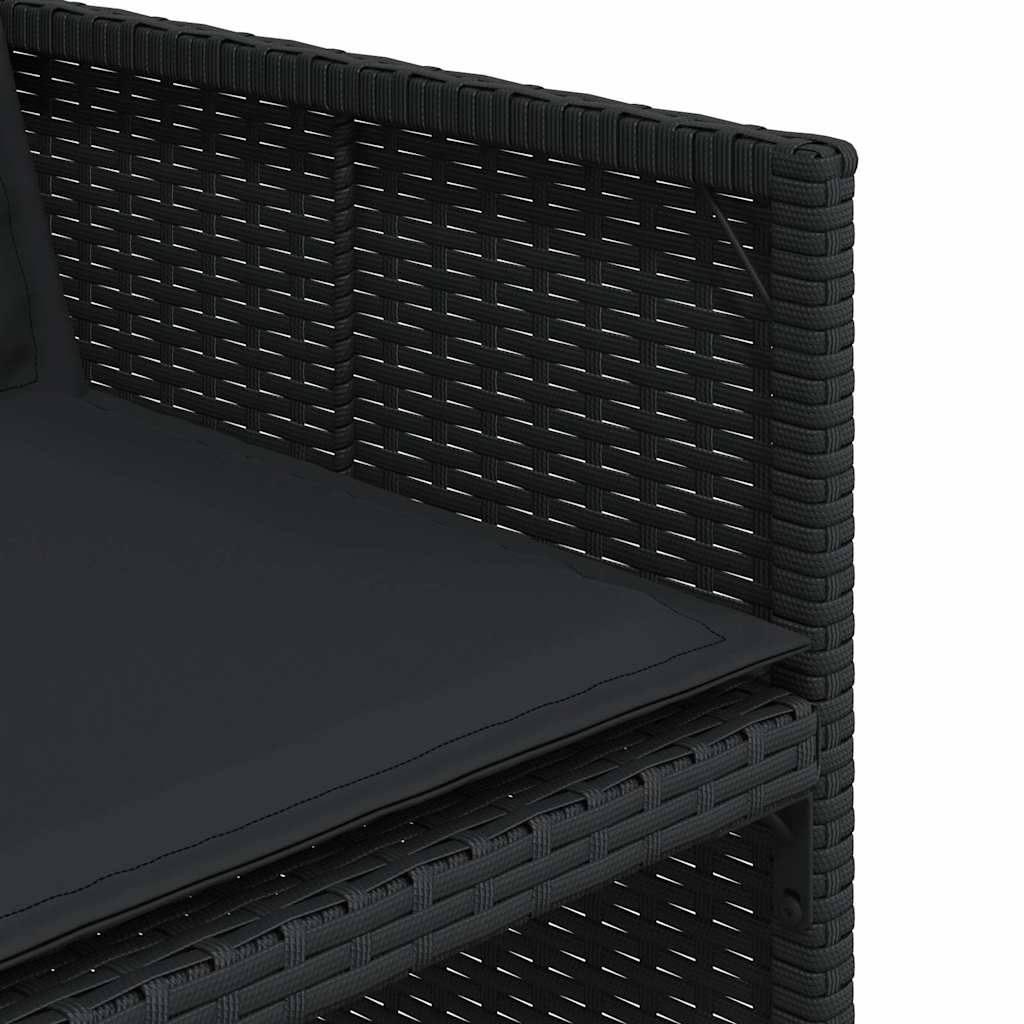 Set da Pranzo da Giardino 17 pz con Cuscini Nero in Polyrattan | homemem39
