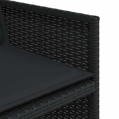 Set da Pranzo da Giardino 17 pz con Cuscini Nero in Polyrattan | homemem39