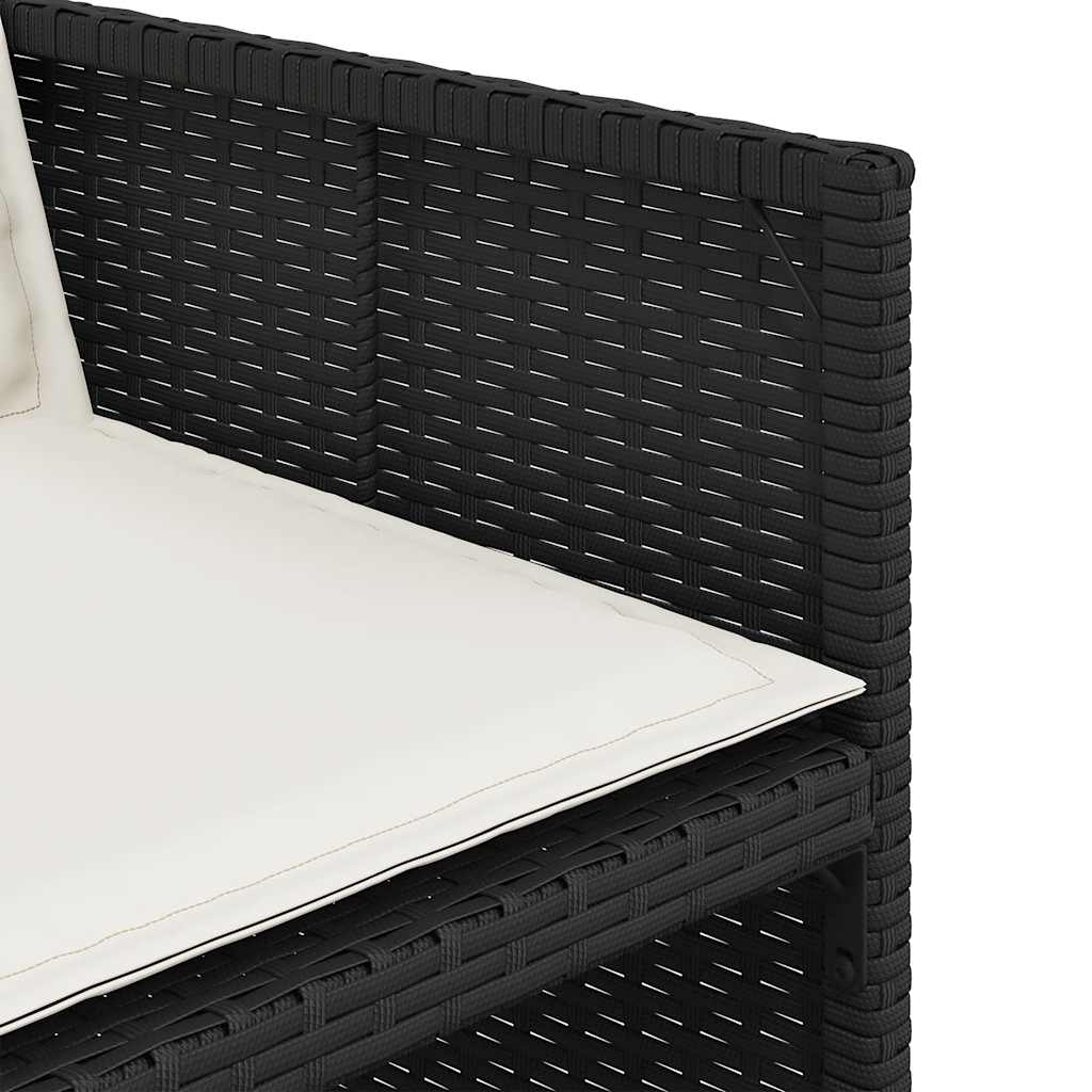 Set da Pranzo da Giardino 17 pz con Cuscini Nero in Polyrattan | homemem39