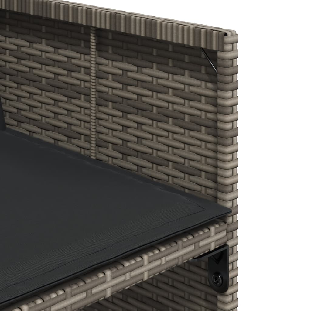 Set da Pranzo da Giardino 9 pz con Cuscini in Polyrattan Grigio | homemem39