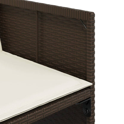Set da Pranzo da Giardino 13pz con Cuscini Marrone Polyrattan | homemem39
